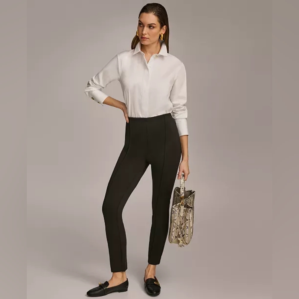 Donna Karan High Rise Slim Stretch Slacks Trousers - Picture 4 of 14
